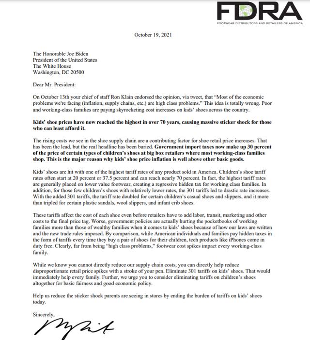 美国童鞋价格飙至70年新高！FDRA呼吁拜登政府取消童鞋301关税休闲区蓝鸢梦想 - Www.slyday.coM