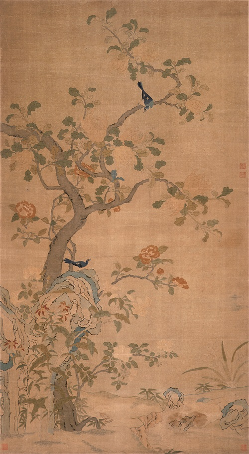 庞维谨 庞增和 庞增祥1952年捐赠 《缂丝仙禽佛果图轴》明代 图片来源：上海博物馆