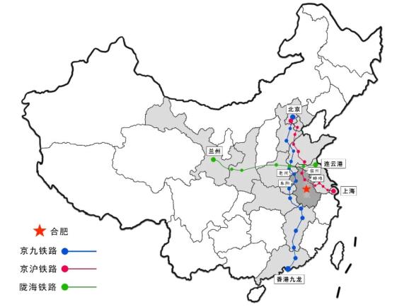 普铁时代重要干线铁路几乎与安徽“擦肩而过”制图：郭宜璐