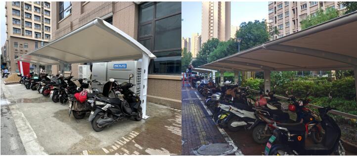 9月份,海棠园,玉兰园小区非机动车棚改造工作正式开始,社区党总支先后