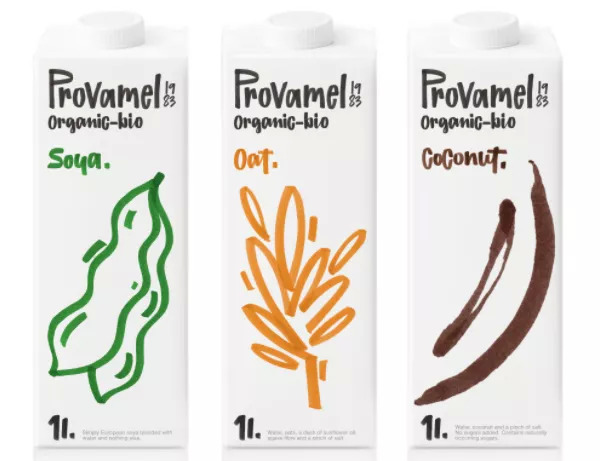 植物基品牌Provamel包装设计；图片来源：Mousegraphics