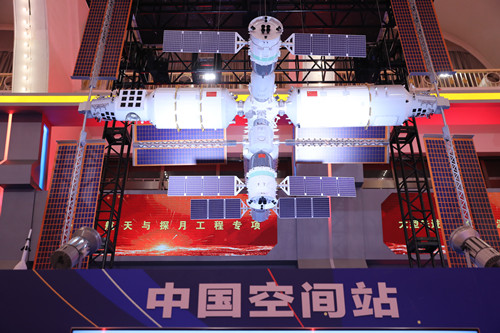 中国空间站模型。图片来源：新华社