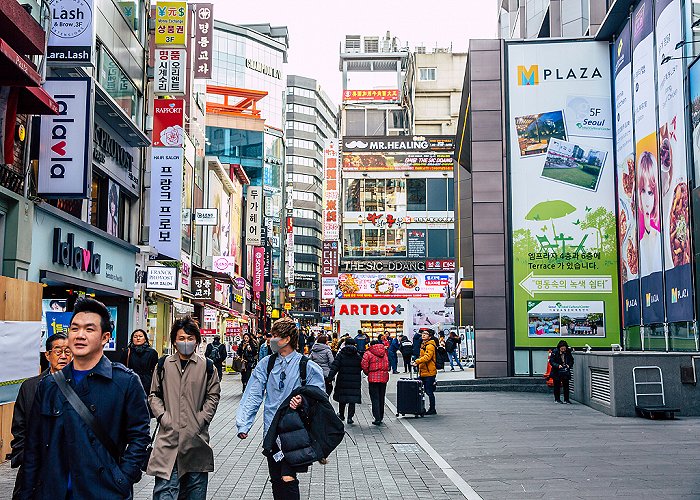 疫情后的韩国明洞地区 图片来源：视觉中国