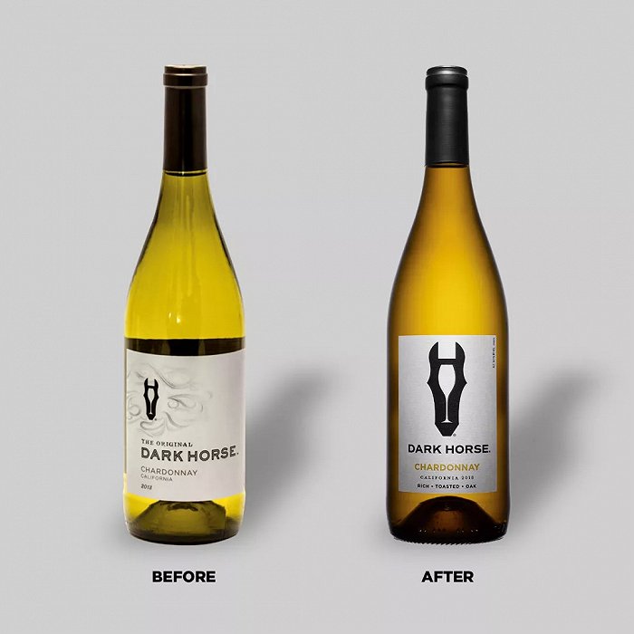 DARK HOURSE葡萄酒的品牌重塑；图片来源：Dieline