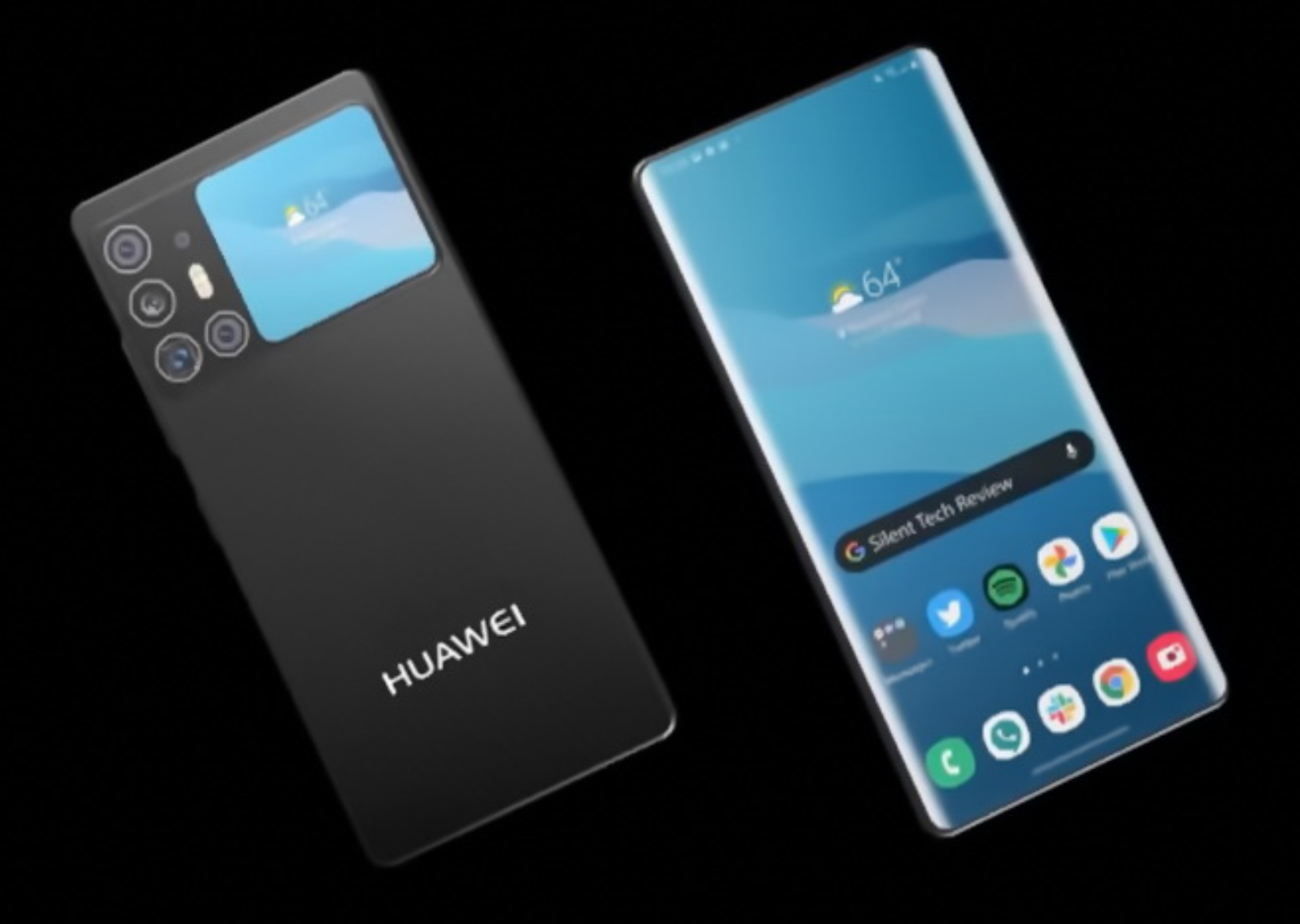 华为mate50pro概念机曝光瀑布屏居中开孔设计搭配高通芯片