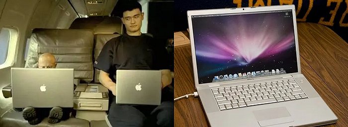 初代MacBookPro外形和姚明代言广告