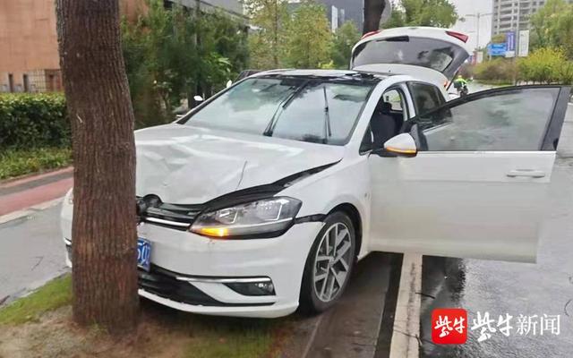 新手驾车，错把油门当刹车撞了树休闲区蓝鸢梦想 - Www.slyday.coM