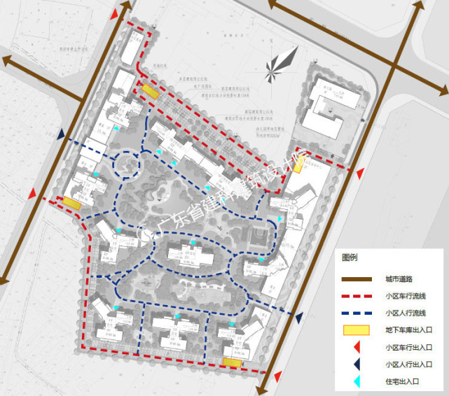 住宅小区规划设计之交通分析 广东省建科建筑设计院|设计院|小区|小区