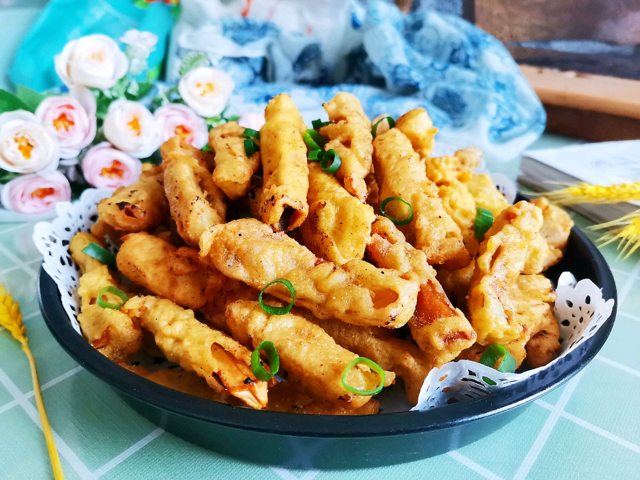 15一盘的椒盐杏鲍菇在家5元做完吃不了外酥里嫩太香了