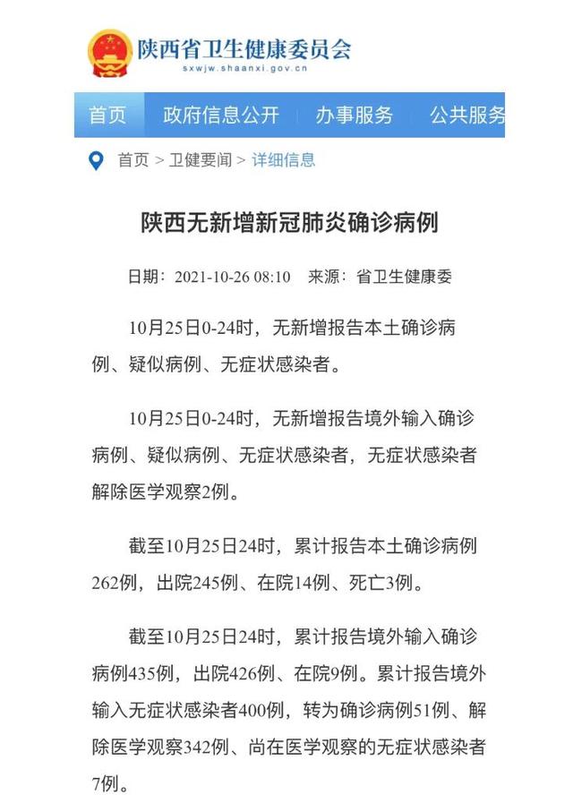 最新陕西无新增新冠肺炎确诊病例