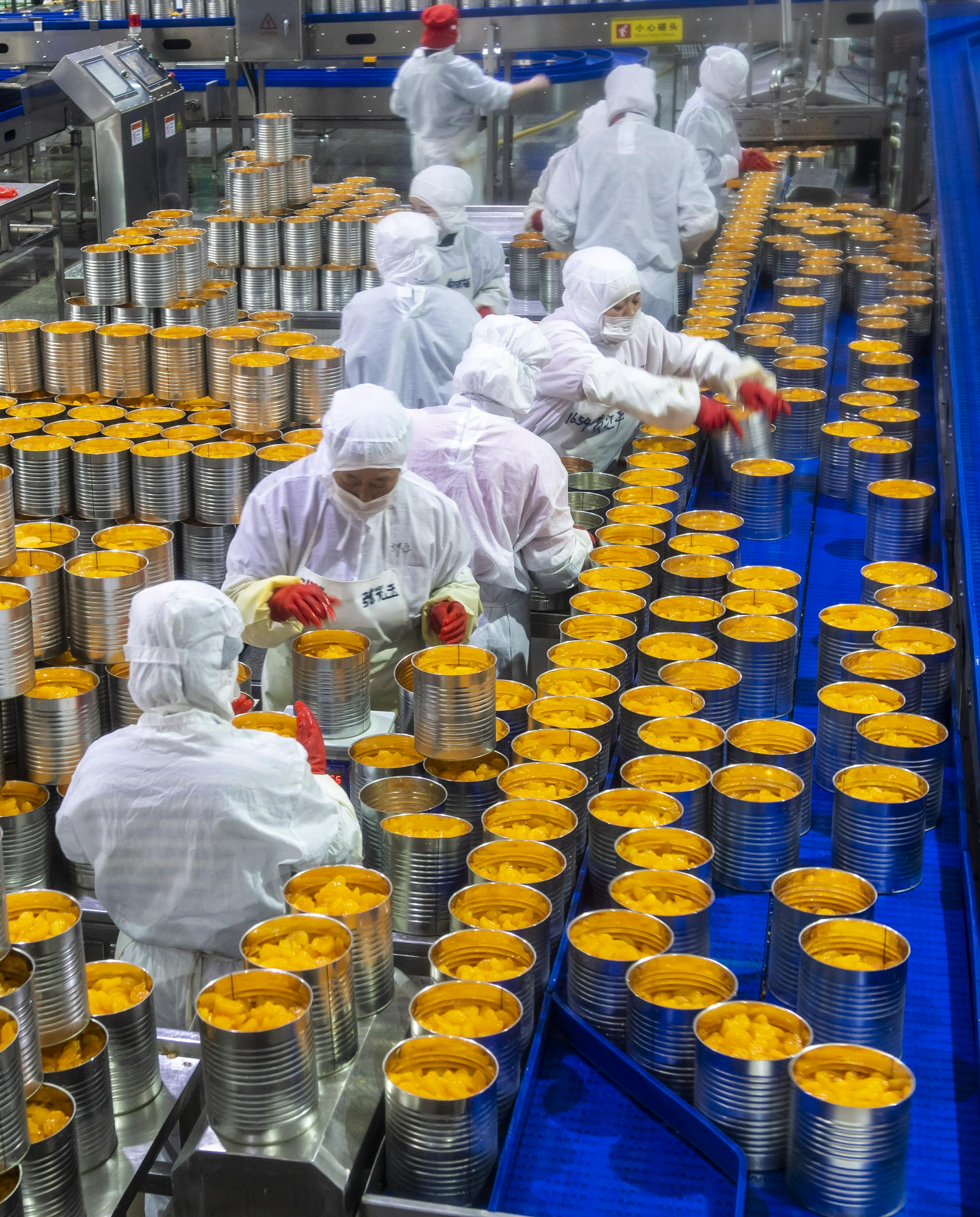 10月27日,工人在秭归县柑橘加工企业生产线上忙碌.