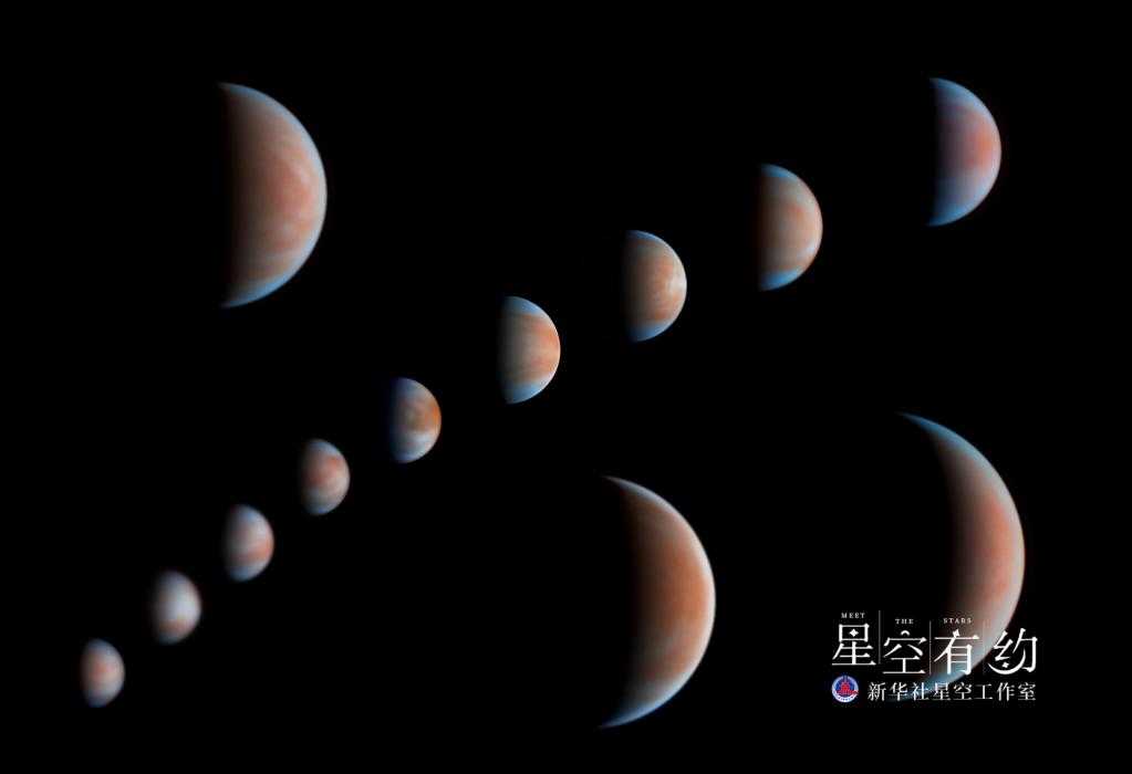 北京市天文摄影爱好者宗海阳2020年1月至4月拍摄的金星云带及相位变化