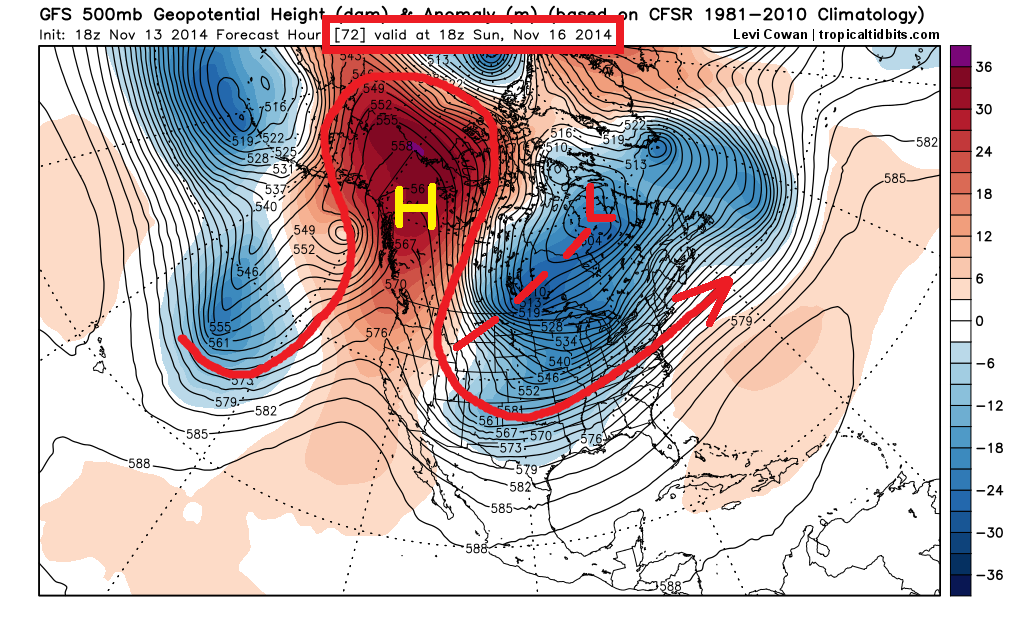 omega阻塞高压它向北极圈移动会挤压北极涡旋的向南移动,这会导致整个