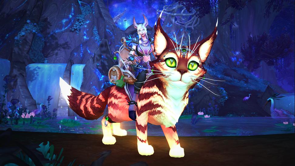 《魔兽世界》正式服上架猫咪萌宠坐骑,上天下地舔抓追尾无所不能