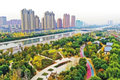 焦作市天河公园沿南水北调河渠两侧建设,成为焦作市城区的新地标010