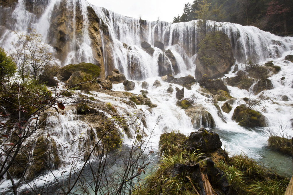 雄厚的瀑声刚毅的旋律九寨沟四大瀑布之一树正瀑布