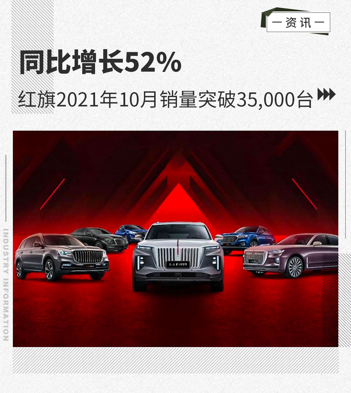 同比增长52% 红旗2021年10月销量突破35,000台