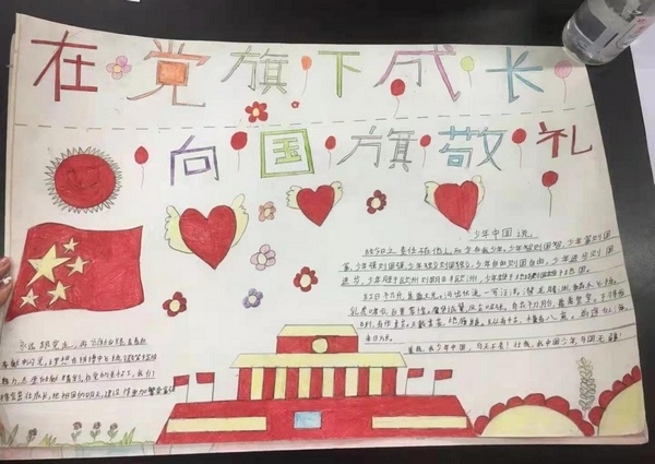 开阳县花梨镇中心小学开展"在党旗下成长"主题手抄报评比活动|手抄报