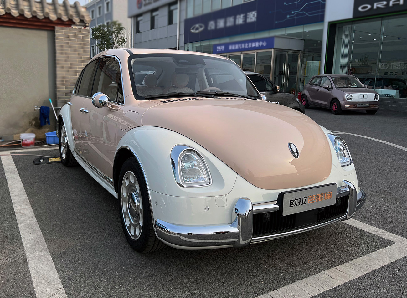 长城欧拉芭蕾猫实车到店外观很复古可爱续航可达500公里