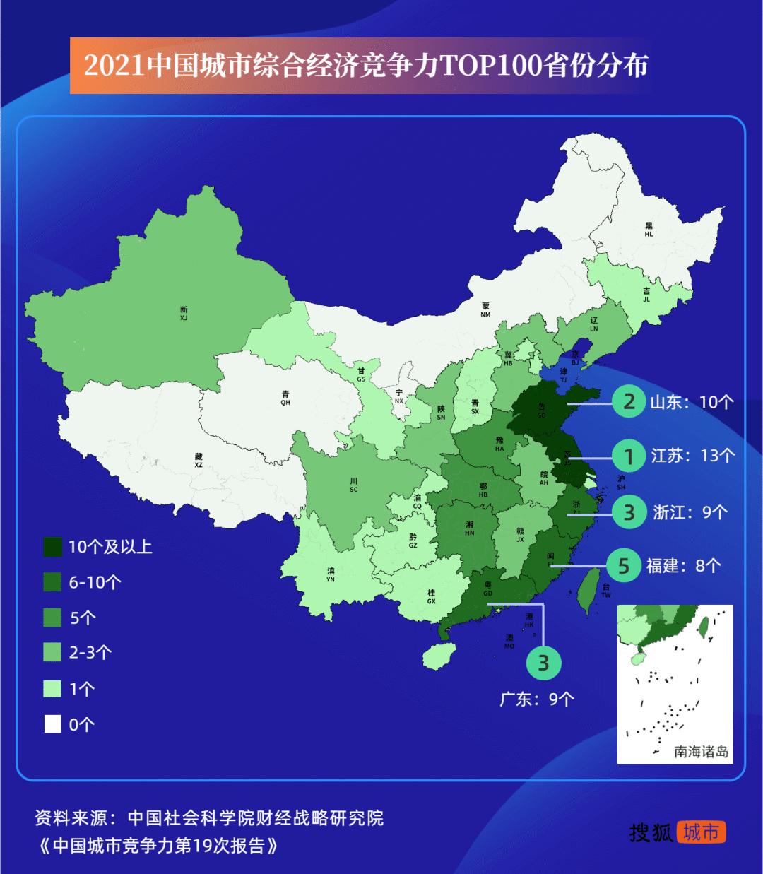 数据来源：《中国城市竞争力报告No.19》 制图：搜狐城市