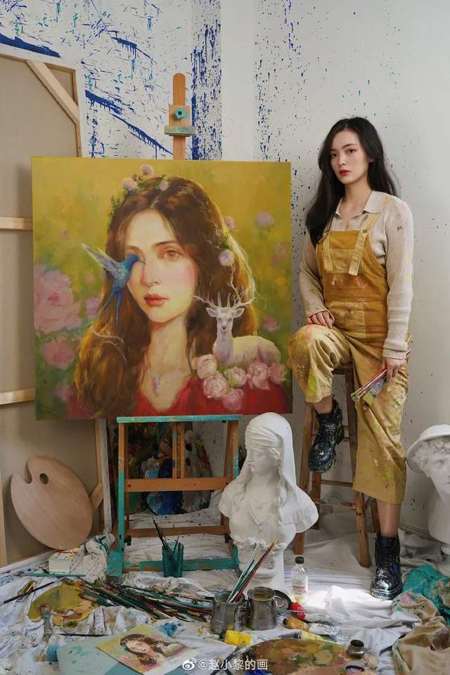无法直视,90后最美女画家竟然用这种东西画画|90后|画家_新浪新闻