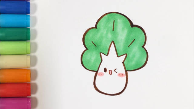 儿歌多多蔬菜简笔画 白菜 宝贝学画简单可爱的小白菜