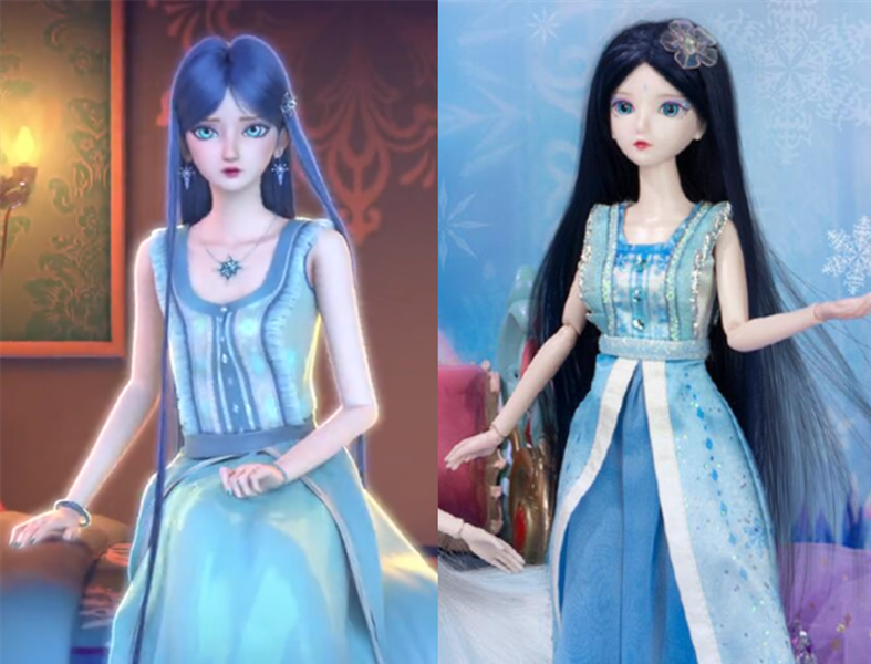叶罗丽番外角色的娃娃造型冰公主变黑发白光莹新造型太可爱了