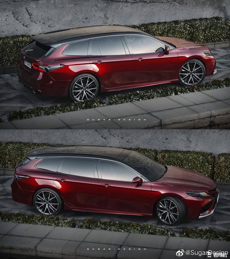 正是想象中的样子 第八代丰田凯美瑞旅行版渲染图