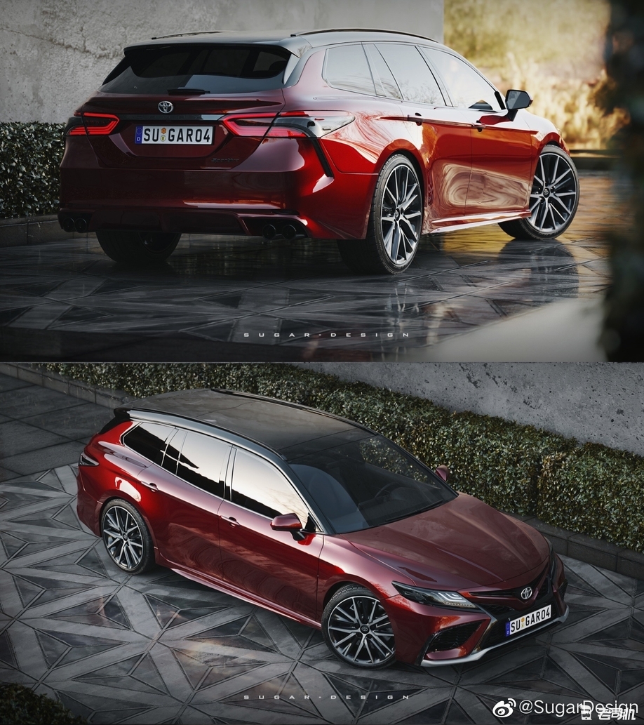 正是想象中的样子 第八代丰田凯美瑞旅行版渲染图