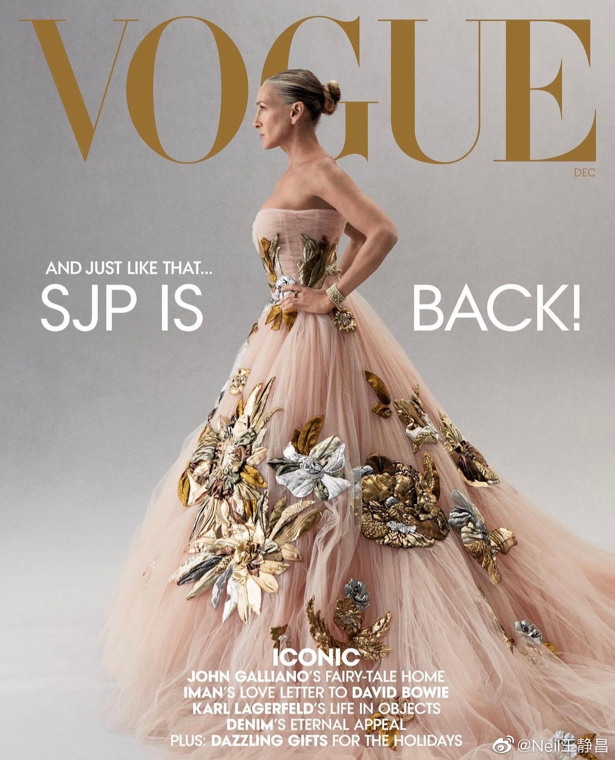 美版vogue12月刊封面人物sarahjessicaparker