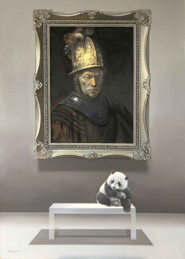 张奇开,《此时此地,真伪之辨》,布面油画,2020