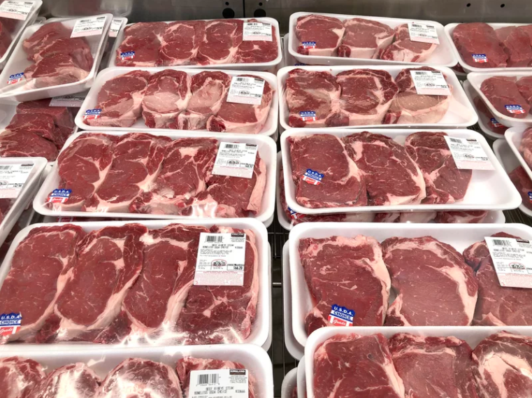 资料图:美国加州一超市内的牛肉 图自美媒
