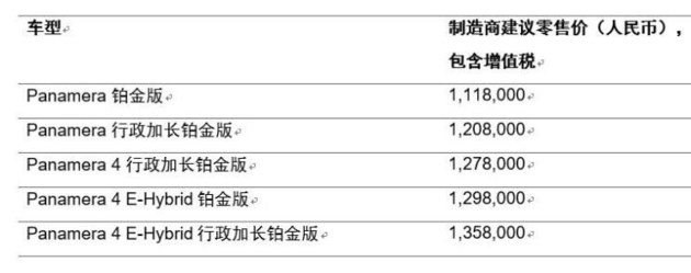 保时捷Panamera铂金版预售 售价111.8-135.8万元 保时捷Panamera铂金版预售 售价111.8-135.8万元