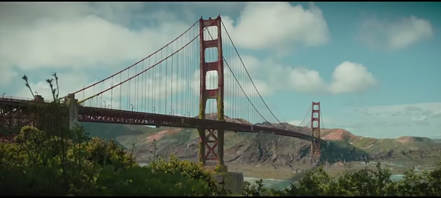 金门大桥是目的地杰夫在车外蹲坐了一晚,天一亮他继续开车行驶,车窗