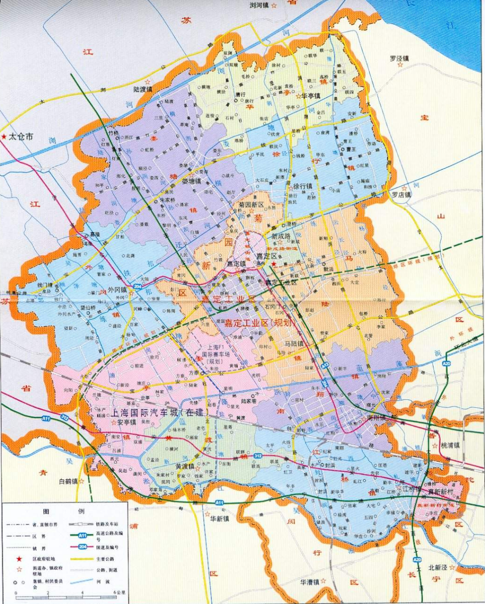 图一 现代嘉定行政区域