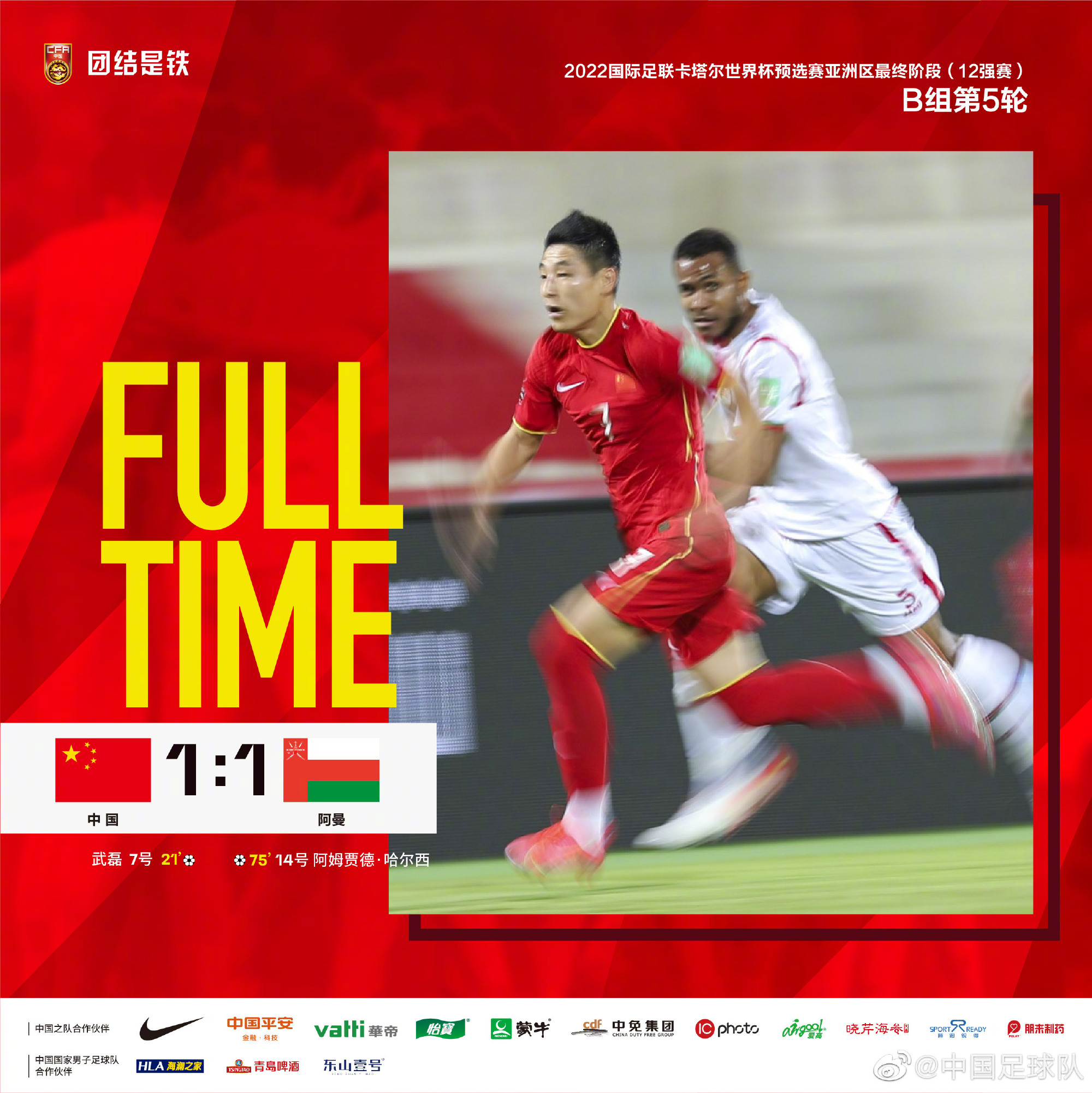 1比1战平阿曼 国足打出半场好球休闲区蓝鸢梦想 - Www.slyday.coM