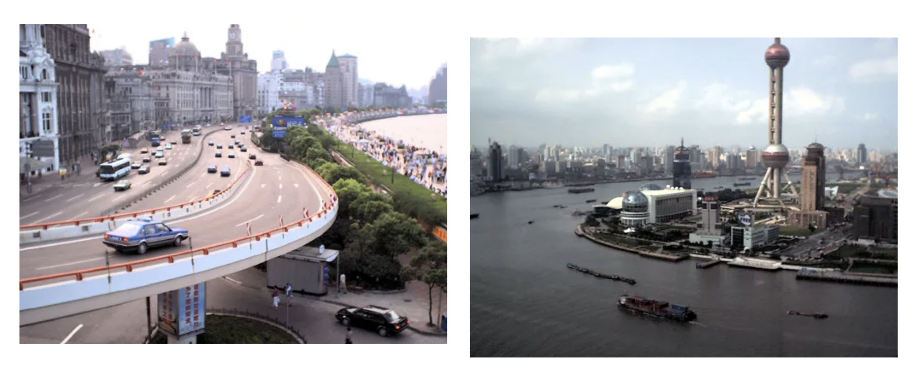 2001年的外滩及浦东照片 曾韦豪 图