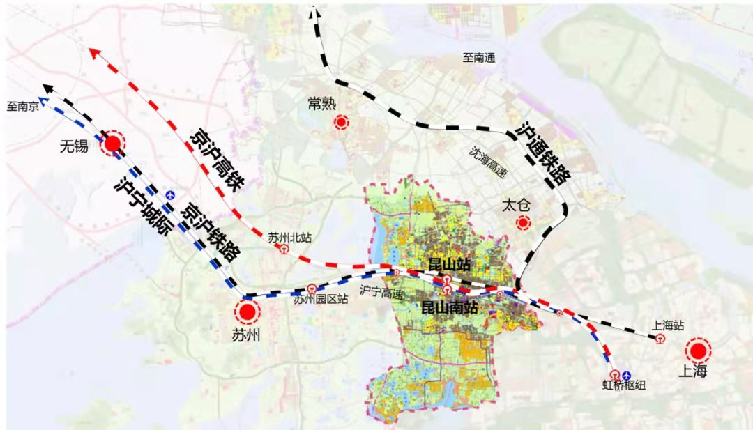 昆山干线铁路现状图2018年11月27日,苏州轨道交通s1线开工建设,搅至