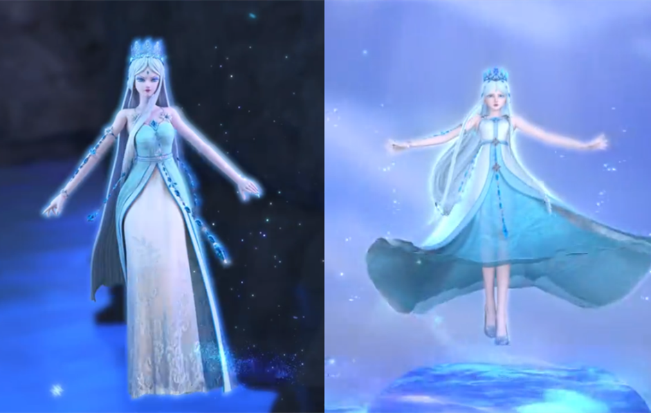 冰公主的裙子变化图片