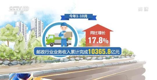 今年1—10月全国快递服务企业业务量累计完成867.2亿件 同比增长34.7%