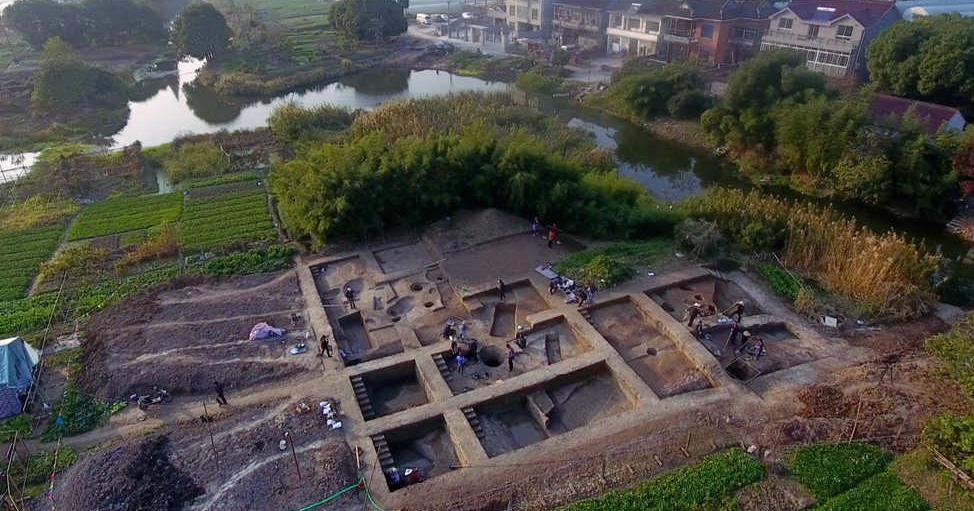 福泉山遗址考古工地航拍