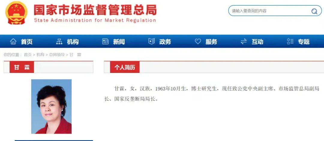 国家反垄断局亮相，首任局长是党派成员休闲区蓝鸢梦想 - Www.slyday.coM