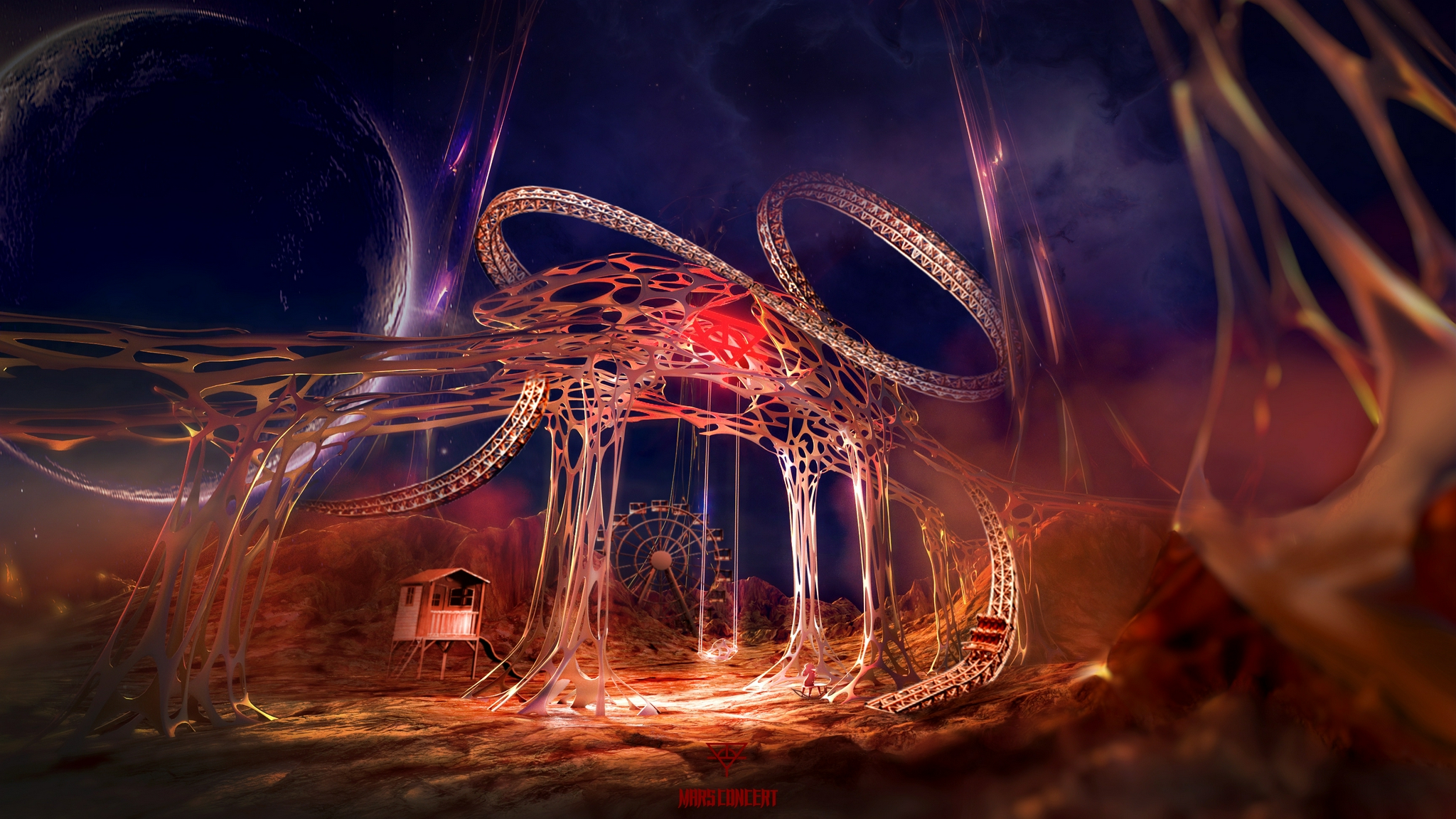 刚刚华晨宇火星演唱会舞美概念图发布梦幻火星城一起逃离地球