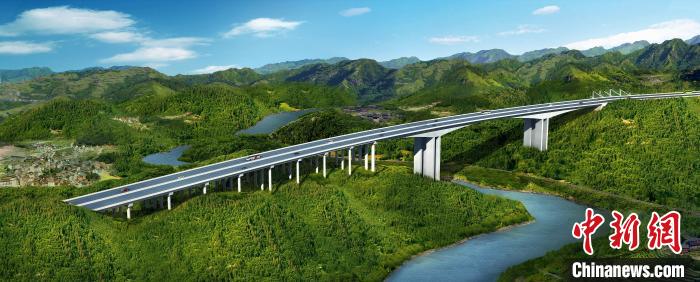 图为巫云开高速团滩河特大桥效果图。重庆高速巫云开建设有限公司供图