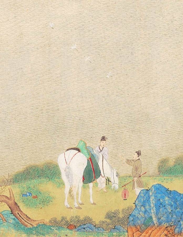 鉴赏仇英浔阳送别图色彩鲜明装饰意味浓