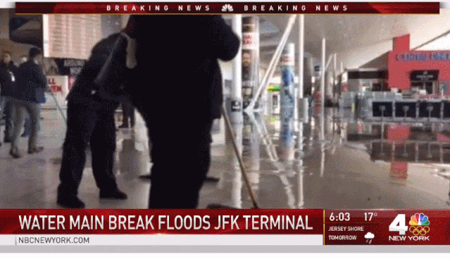 约翰·肯尼迪机场漏水（图源：网络）