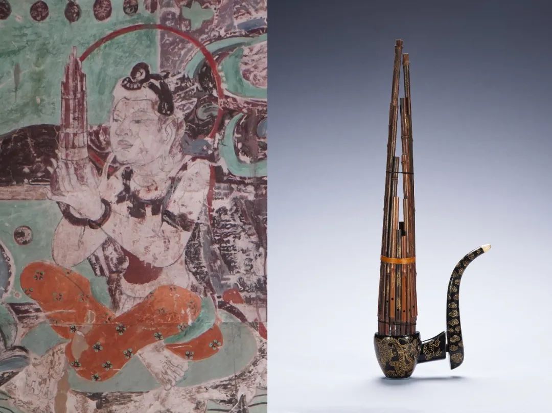 笙除了琵琶类乐器,故宫敦煌特展中的"妙音乐舞"单元还展出了胡琴,排箫