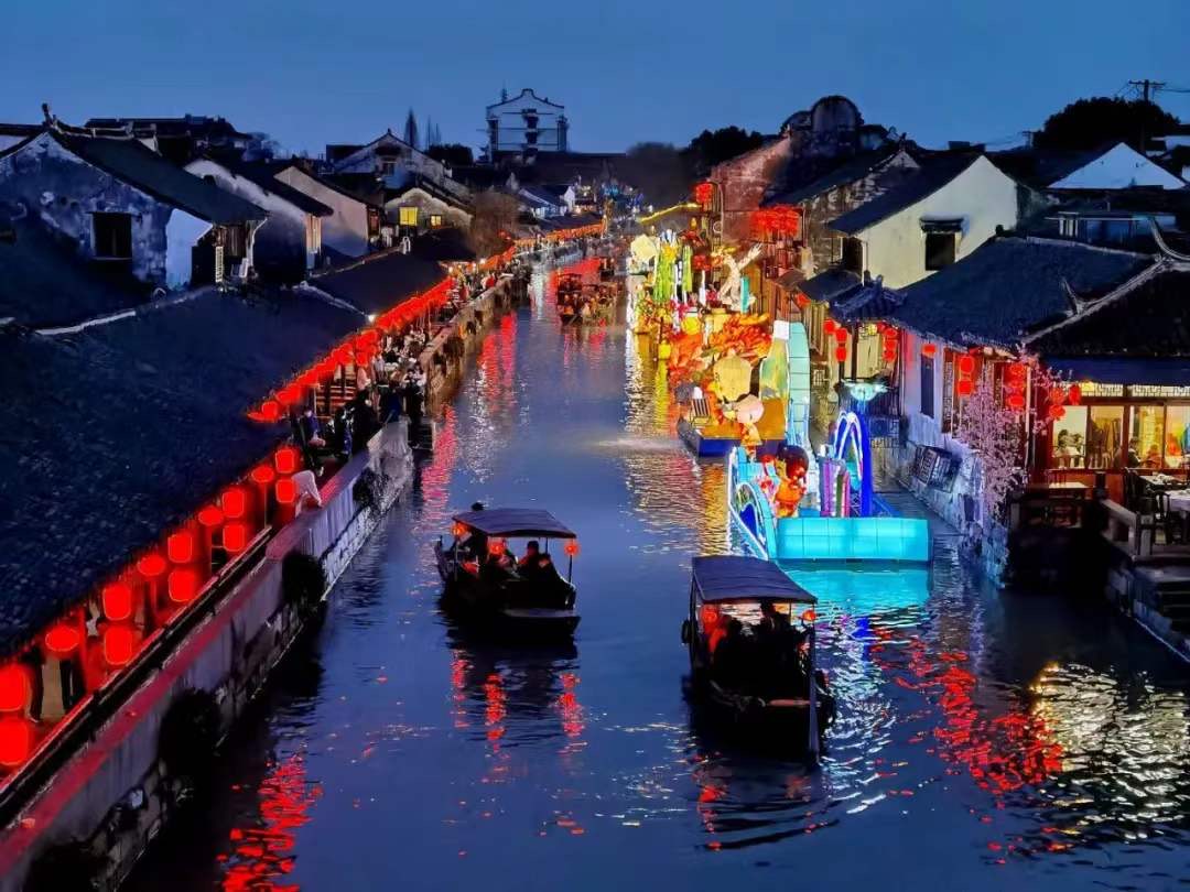 夜色下的枫泾古镇美景 金山区供图