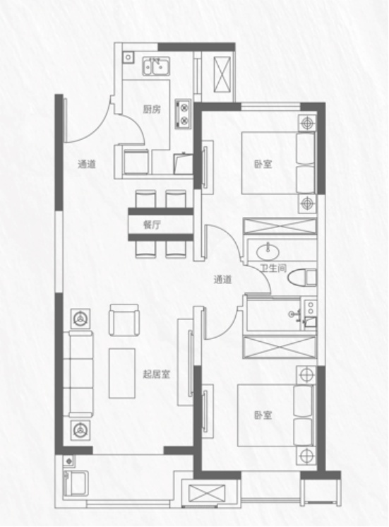 (建面约89平米户型图,九和府供图,央广网发)
