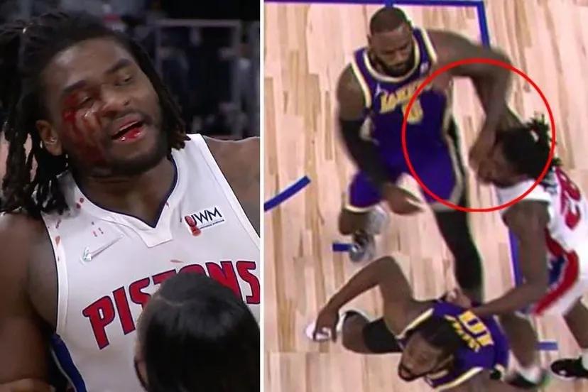 詹姆斯被误解？甩手误伤斯图尔特球迷网友们认定詹姆斯肘击休闲区蓝鸢梦想 - Www.slyday.coM